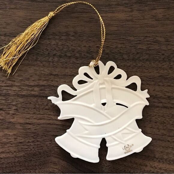 Vintage Lenox Porcelain First Christmas Together 1999 Bells Tree Ornament - Picture 3 of 10